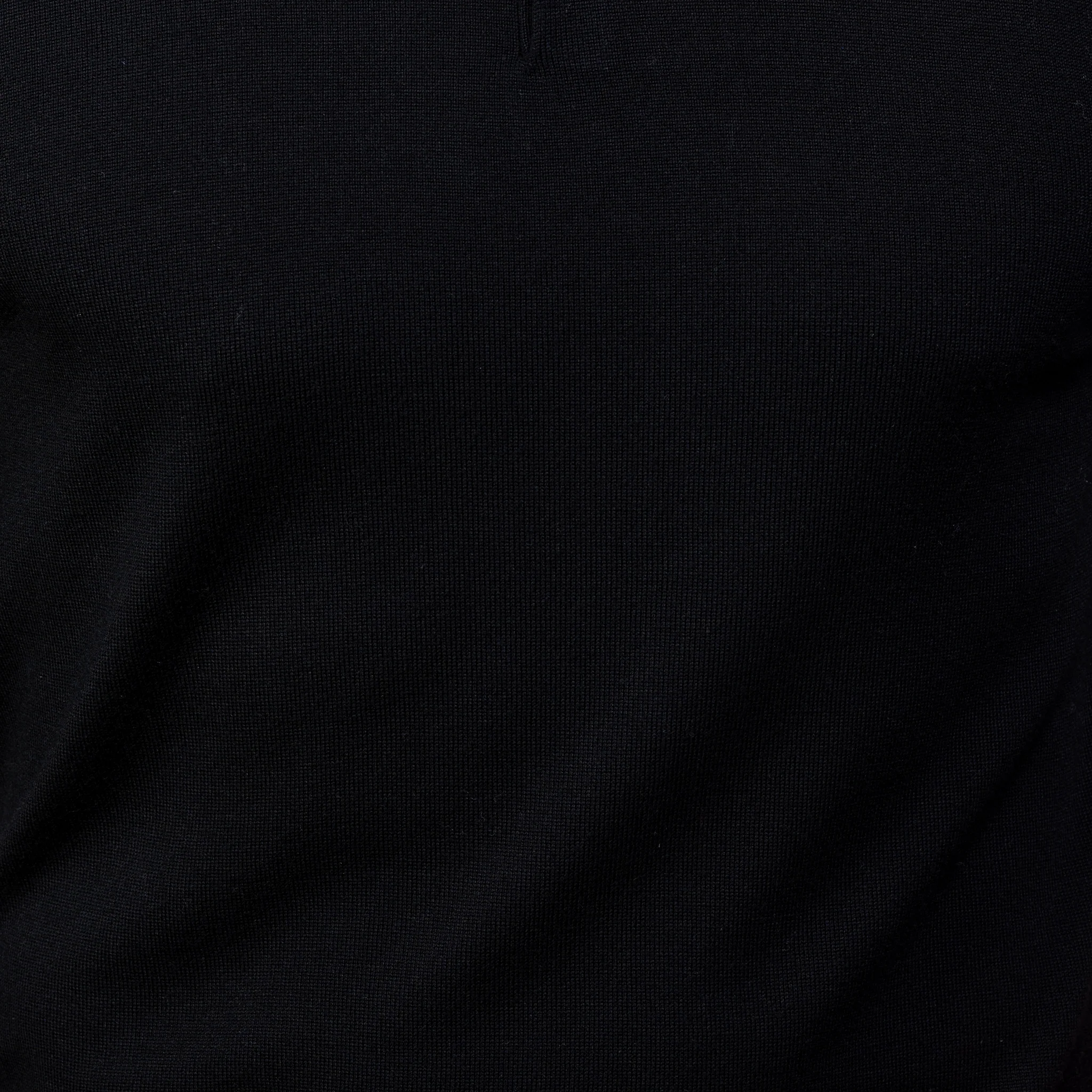 Bellagio Buttonless Short Sleeve Merino Polo Black - Image 5