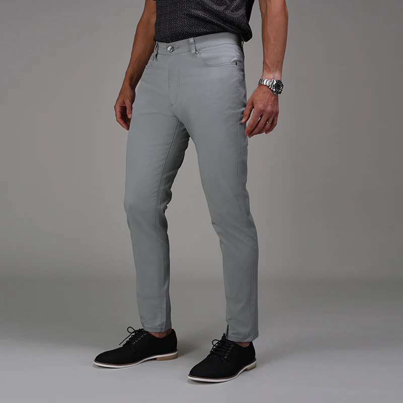 CEO Chino Five Pocket Cotton Stretch Pants Grey - Image 3