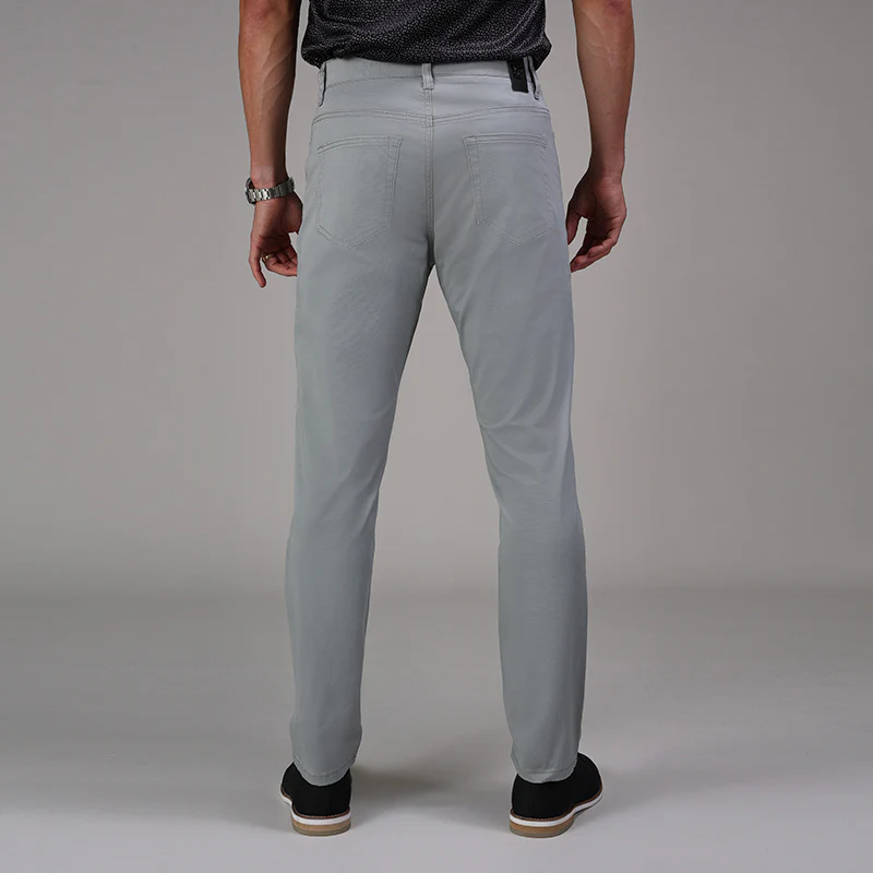 CEO Chino Five Pocket Cotton Stretch Pants Grey - Image 5