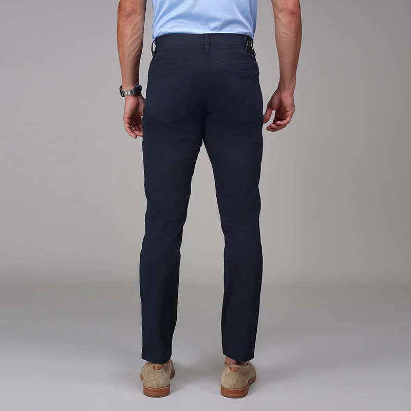 CEO Chino Five Pocket Cotton Stretch Pants Navy - Image 5
