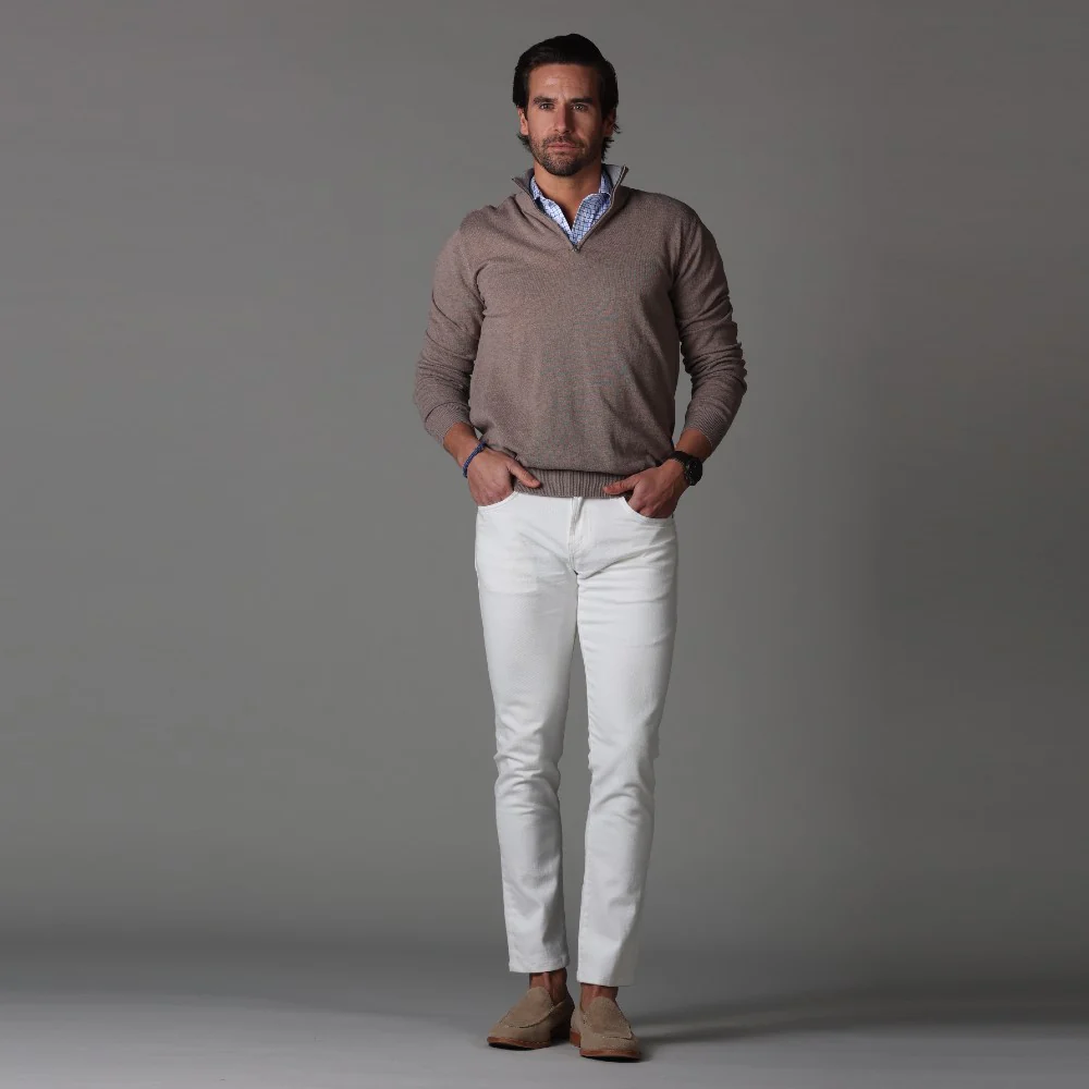 Semi-Spread Collar Polo Blue Tattersall - Image 4