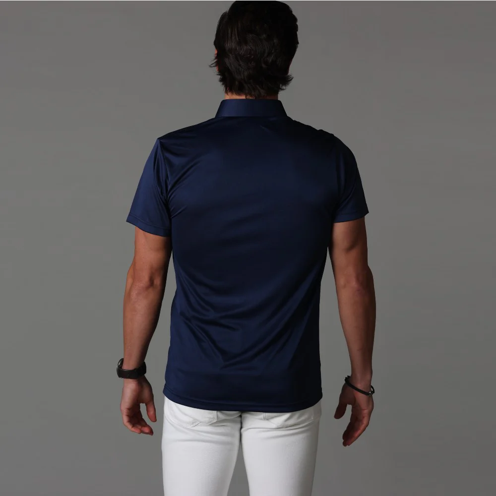 Semi-Spread Collar Polo Navy - Image 6