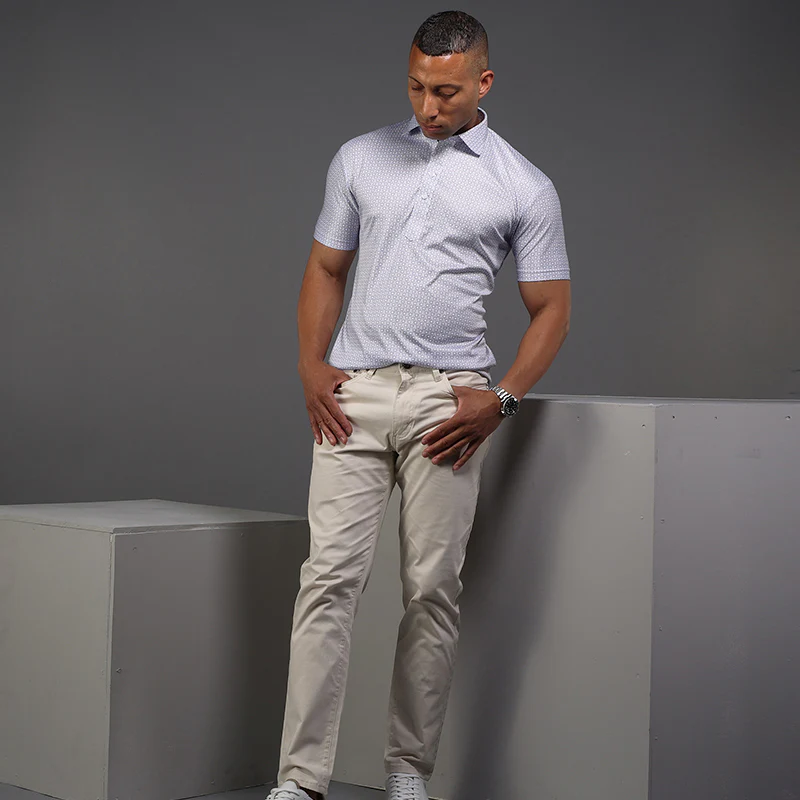 Semi-Spread Collar Polo Scottsdale Navy Spheres - Image 4