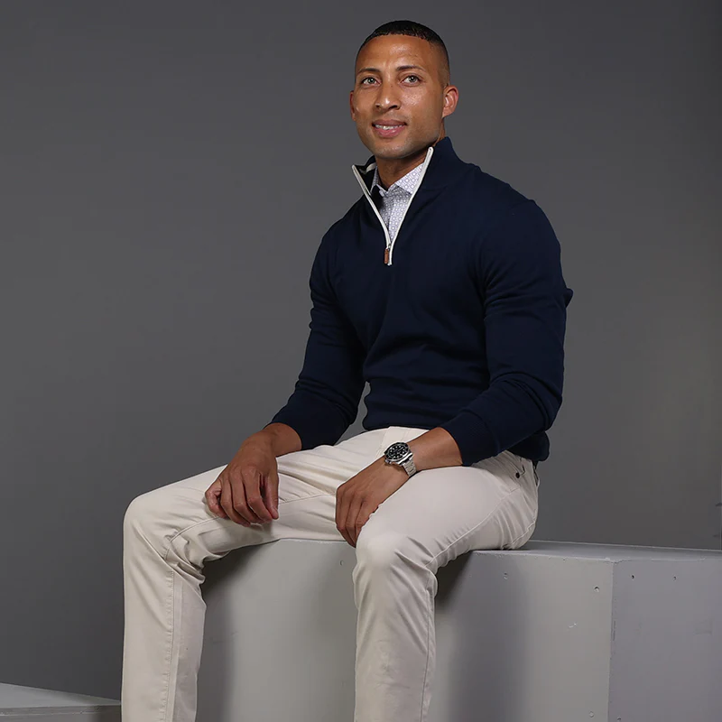 Semi-Spread Collar Polo Scottsdale Navy Spheres - Image 6